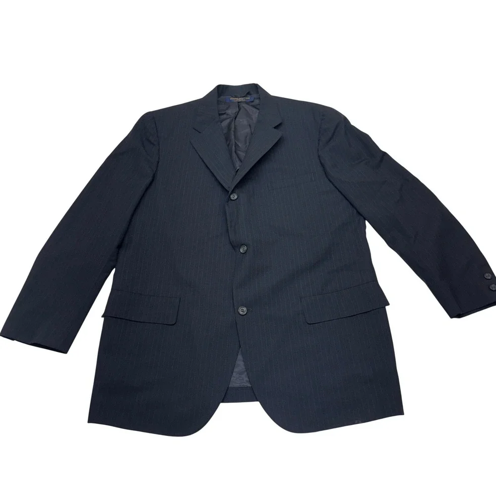 Brooks Brothers Blazer Mens 44 Navy Blue Pinstripe Preppy Old Money Classic